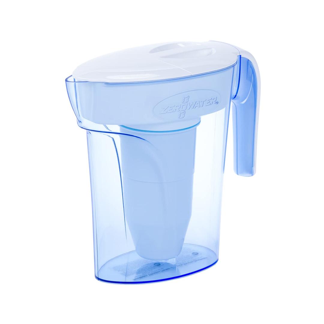 ZeroWater 7-Cup Ready-Pour 5-Stage Water Filter Pitcher with 5-Stage 0 TDS Water Filter  IAPMO Certified to Reduce Lead, Chromium, and PFOA/PFOS