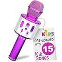 BONAOK Wireless Bluetooth Karaoke Microphone, 3-in-1 Portable Handheld Mic Speaker for All Smartphones, Gifts for Boys Kids Adults All Age Q37(Purplw\e)