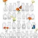 Der Rose Glass Bud Vases Set of 30, Small Bud Vases for Flowers, Rustic Wedding Centerpieces and Home Decor (Clear)