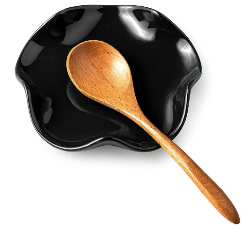 Miamolo Spoon Rest for Kitchen Counter, 5.3" Ceramic Spoon Holder for Stove Top, Cute Spoon Rests Spatula Holder for Multiple Utensils, Farmhouse Kitchen Decor Black Miamolo Spoon Rest for Kitchen Counter, 5.3" Ceramic Spoon Holder for Stove Top, Cute Spoon Rests Spatula Holder for Multiple Utensils, Farmhouse Kitchen Decor Black