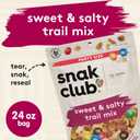Snak Club Sweet and Salty Trail Mix with Peanuts, Butter Toffee Peanuts, M&M'S Chocolate Candies, Toasted Corn, Honey Sesame Sticks, and Almonds, Kosher Snack, 24 oz Resealable Bag (EXP 04/09/27)
