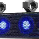 UTV Sound Bar 17 Inch 4-Speaker ATV SoundBar UTV Sound System SXS Speakers Waterproof Bluetooth Connectivity with Multicolor LED Lighting for UTV ATV Golf Cart Marine Boat