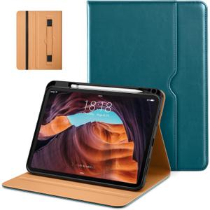 DTTO for iPad (A16) 11th Generation Case 11 Inch 2025, iPad 10th Generation Case 10.9 Inch 2022, Premium Leather Business Folio Stand Cover with Pencil Holder - Auto Wake/Sleep, New Teal