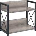 Giikin Countertop Shelf Organizer, 2 Tier Kitchen Spice Rack Organizer for Countertop, Wood Coffee Counter Shelf Organizer for Home (Grey, S)