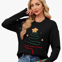 SunnyMelody Womens Christmas Funny Ugly Sweater Winter 2025 Vacation Outfits Oversized Crew Neck Xmas Pullover Tops
