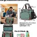 SUNNY BIRD 12L Large Insulated Lunch Bag, Foldable Lunch Cooler Box for Women Adult and Men, Fits 18 Cans (Green with Boho Strap)