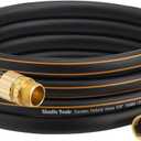Giraffe Tools Garden Hose 5/8" Custom Length, No Kink, Flexible, Leakproof Water Hose, 600 Burst PSI, 10ft Male Female Fittings,Black Orange