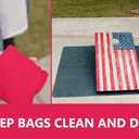 2 Cornhole Mats Prevent Cornhole Board from Slipping, Pitch Pad Keep Tossing Bags Clean and Secure Footing, Gray, 51inch x72 inch (2 Mats)