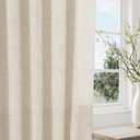 Natural Linen Curtains 108 Inch Length 2 Panels for Living Room Bedroom, Light Filtering Sheer Curtains 108 Inches, Neutral Modern Grommet Semi Sheer Soft Privacy Drapes Beige
