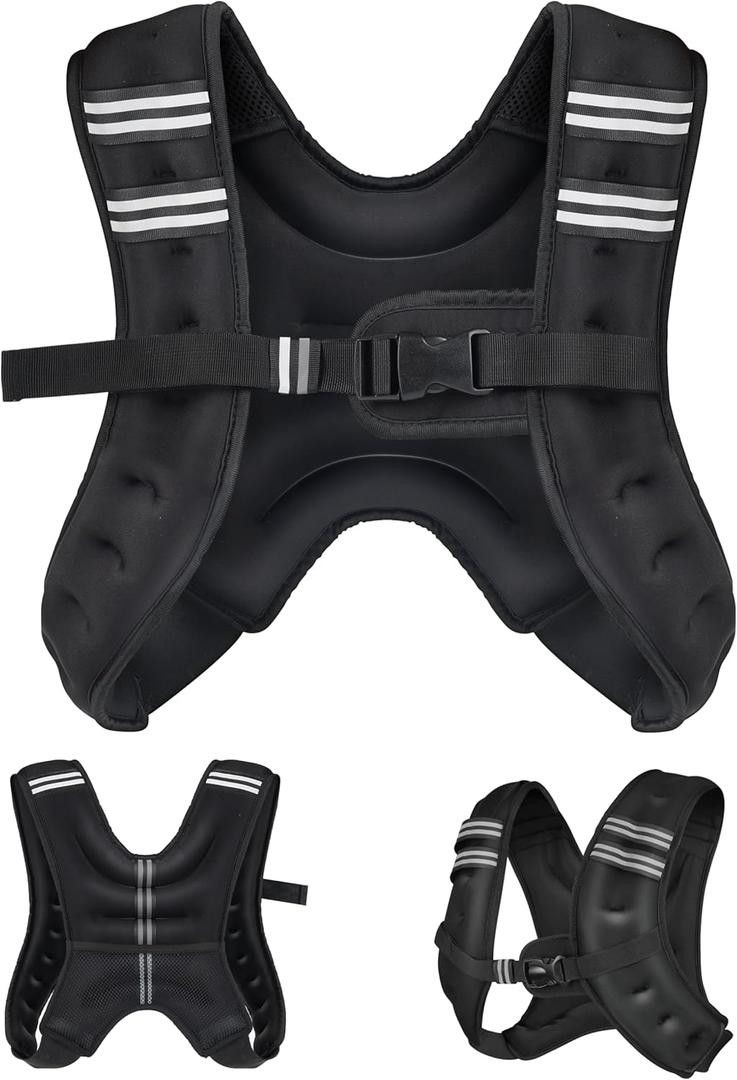 Henkelion Weighted Vest Weight Vest for Men Women Kids Weights Included, Body Weight Vests Adjustable for Running, Training Workout, Jogging, Walking (20 lbs, Black)