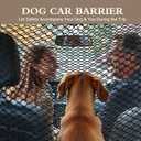 Dog Net for Car, 47.2x35.4 Inch Dual Layer Dog Car Net Barrier Pet Barrier Car Divider Back Seat Net for Most Cars Suvs and Trucks Driving Safely (Black)
