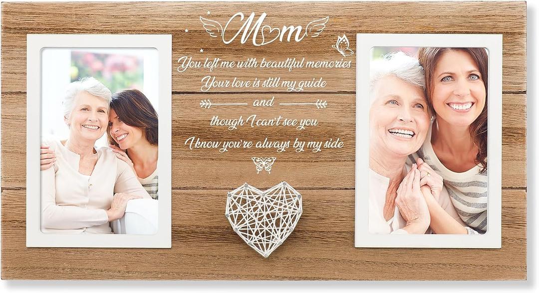 SOUHONEY Memorial Gifts for Loss of Mom, Sympathy Gifts for Loss of Mother Picture Frame, Bereavement Remembrance Funeral Condolence Gift for Loss of Mother Picture Frame for Double 4 x 6 Photos