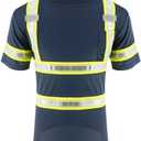 SMASYS Reflective Shirts - High Visibility Short Sleeve T Shirts ANSI with Pockets and Reflective Tape for Men,Women (Blue, S)