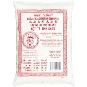 Thai Rice Flour 16 oz (Basic), Pack of 1, Thailand Rice Flour for Baking & Cooking, 100% Natural, Gluten-Free, Vegan, 24 Pack BB Date 21 MAY 2026