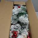 Set of 2 24in Battery Powered Pre-lit Pathway Flocked Christmas Trees Outdoor