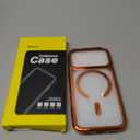 JETech Magnetic Case for iPhone 17 Pro 6.3-Inch, Compatible with MagSafe, Soft Electroplated TPU Frame with Hard Clear PC Back, Shockproof Phone Cover (Orange)