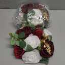 BLOSMON Artificial Flowers Ball Wedding Centerpieces 2 Pcs Burgundy Rose Artificial Flower Center Pieces Decoration for Table Silk Kissing Ball Faux Floral Bouquet Arrangements Home Party DIY Decor