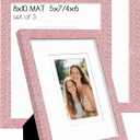 8x10 Pink Glitter Picture Frame Set of 3, Decorative Sparkling Photo Frame with 5x7/4x6 Mat for Tabletop or Wall Display, Poster Frame with Solid Wood and Real Glass, Scandinavian Style Home Decor