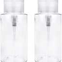 PANA 10oz. (Quantity: 2 Pieces) Liquid Push Down Pump Dispenser Empty Bottle with Flip Top Cap (Clear)