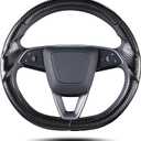 Steering Wheel Cover for Tesla Model Y Juniper (2025- Present) Model 3 Highland (2024- Present), Steering Wheel Accessories for Tesla Model Y Juniper / 3 Highland (Matte Black)