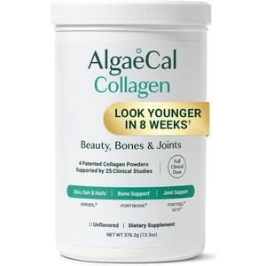 ALGAECAL Collagen: 4 Clinically-Supported Peptides VERISOL, FORTIGEL, UC-II, FORTIBONE, Anti-Aging Hydrolyzed Collagen Powder, 30 Servings, Made in USA