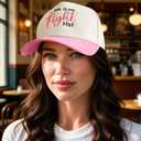 Breast Cancer Awareness Gifts for Women, Cotton Chemo Headwear Embroidered Trucker Hat Accessories (Pink)