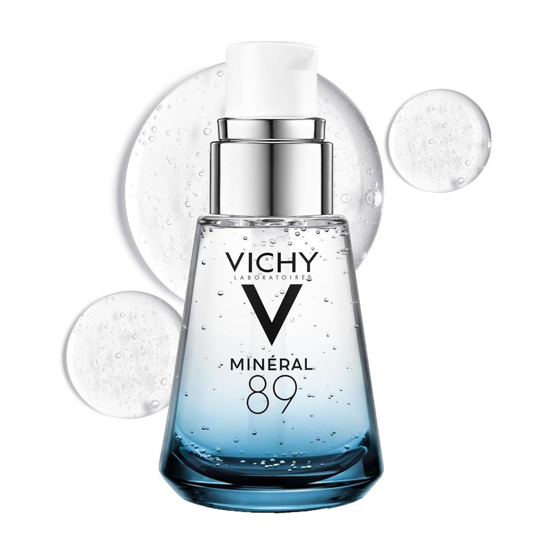 Vichy Mineral 89 Booster, Pure Hyaluronic Acid Serum for Face with Volcanic Mineral Water for Skin Barrier Repair, Plumps & Hydrates, Lightweight Moisturizing Gel, Oil-Free, Non-Sticky (1 Ounce (Pack of 1))