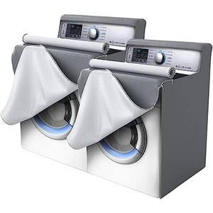 STARTWO Outdoor Washing Machine Cover, Washer/Dryer Cover Suit Most Top Load or Front Load Waterproof Sunscreen Dustproof All Weather Protection Large (27"Wx26"Dx43"H-2 PCS, Gray) 