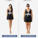 Aleumdr Women Printed Two Piece Tankini Swimsuits Tummy Control Swim Dress High Waisted Boyshort with Pockets, XL