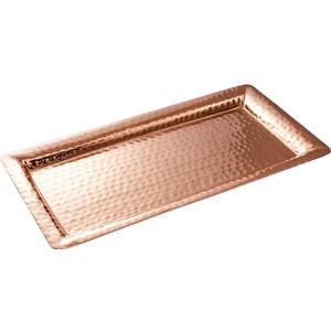 Monarch Abode Hand Hammered Metal Serving Tray, 12-Inch Copper Plated  Rectangle Serving Platter, Small Serving Tray for Party, Fruit Platter, Dessert Trays, Serving Dishes