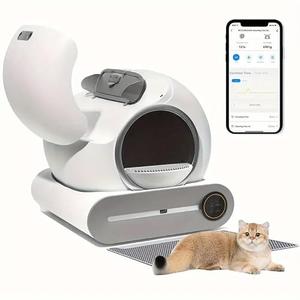 Automatic Cat Litter Box Self-Cleaning – 65L Large Capacity, 9L Waste Bin – Smart Robot with WiFi App, Odor Control, Quiet & Safe – Enclosed Electric Catbox for Multiple Cats