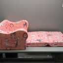 Pink Kids Sofa, 2-in-1 Kids Couch Fold Out, Convertible Sofa to Bed for Girls and Boys