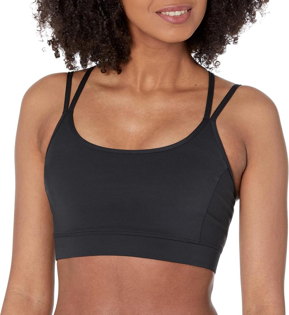 Amazon Essentials Women's Active Sculpt Light Support Strappy Back Sports Bra (Black), S