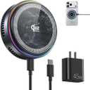 Qi2.2 Wireless Charger25W Fast Charging+Cooling Fan Magnetic Charger Pad with 2 Modes,LED Light Phone Holder Fast Charging Compatible with iphone17/16/15/14/13/12 Series (with 45W Adapter)