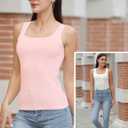 BQTQ 5 Pack Women's Tank Tops Square Neck Sleeveless Ladies Tank Top Undershirts (Black, XXL)