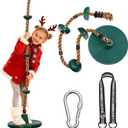 DECORLIFE Tree Swing for Kids, Adjustable Rope Swing Disc Swing for Outside with Platform Carabiners and Strap Outdoor, Playground Accessories, Green