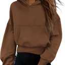 PRETTYGARDEN Women's 2026 Fall Hooded Sweatshirts Long Sleeve Half Zip Cropped Hoodies Pullover Winter Fashion Clothes (Large)