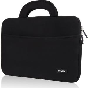 AmCase Chromebook Case-11.6 to 12 inch Neoprene Travel Sleeve with Handle-Black