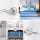 10 Pack Privacy Door Handle, Brushed Nickel Reversible Door Lever Perfect for Interior Door and Closet, Traditional Wave Style Privacy Door Lock