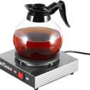 Restlrious Commercial Coffee Warmer Single Burner Decanter Warmer Plate, Stainless Steel Portable Warmer for Standard Glass Decanter, Suitable for Cafe, Break Room, Buffet, Event and Commercial Use