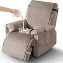 Timeles 100% Waterproof Recliner Chair Covers,Washable Chair Cover that Stay in Place with Pocket,Reclining Covers for Recliner Chair for Pets & Dogs (Medium: 23",Taupe)