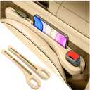 KIFIDAN 2PCS Car Seat Gap Filler Organizer,Upgrade Car Side Seat Gap Filler with Phone Holder,Multifunctional Car Seat Filler Gap Space Prevents Things Dropping for Cars,SUVs (Beige)