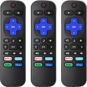 (3 Pack) Replacement Remote for Roku-TV-Remote,Compatible for All Onn-Hisense-TCL-Westinghouse-Sharp-Philips-Element Roku TV Remotes