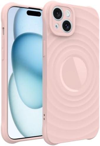 GUNPRIO Case for iPhone 14, Thin Slim Stylish Ripple Pattern Design, iPhone 14 Protective Cover 6.1 inch, Pink
