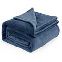 Fleece Blankets Queen Size Mineral Blue - Bed Blanket Soft Lightweight Plush Fuzzy Cozy Luxury Microfiber, 90x90 inches