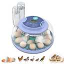 18 Egg Incubator for Hatching Chicks, Automatic Egg Turner Holds 18 Eggs, Smart Incubator 360 Clear Window with Temperature and Humidity Display Egg Candler for Small Poultry Ducks Quails Eggs