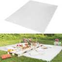 91 x 71 Extra Large Outdoor Picnic Blanket Woven Cotton Yarn Oversize Beach Blanket with Fringe Bohemia Machine Washable Sandproof Portable for Spring Summer Camping Beach(White)