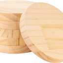 6 Pack 6 Inch Round Wooden Plaque, 3/4 Inch Thick Unfinished Wooden Circle Plaque, Natural Pine Wood Coaster Base for Craft Projects, Sign, Painting, Woodcarving, Engraving