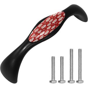 NEWzone 4 Pack 5.6 Inch Cabinet Handles Black Cabinet Pulls Santa Claus Drawer Handles for Kitchen Hardware Dresser Cupboard Bathroom Decor, 125mm Hole Center Color: Multicolored 15