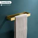 4-Piece Modern Gold Bathroom Hardware Accessories Set - Towel Bar & Holder, Stainless Steel, Wall Mounted, 23.6 Inch